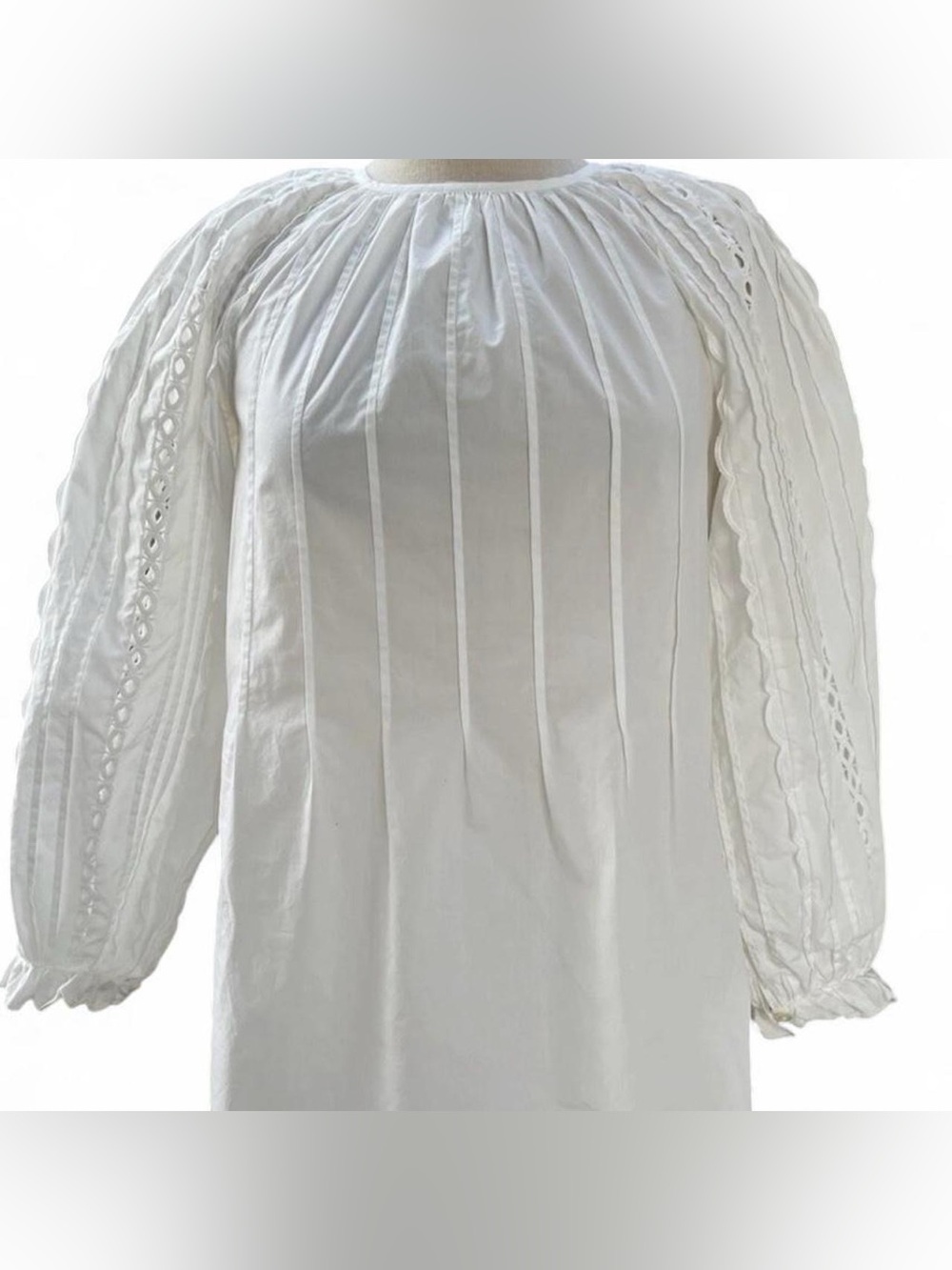 See By Chloe White Pintuck Peasant Blouse